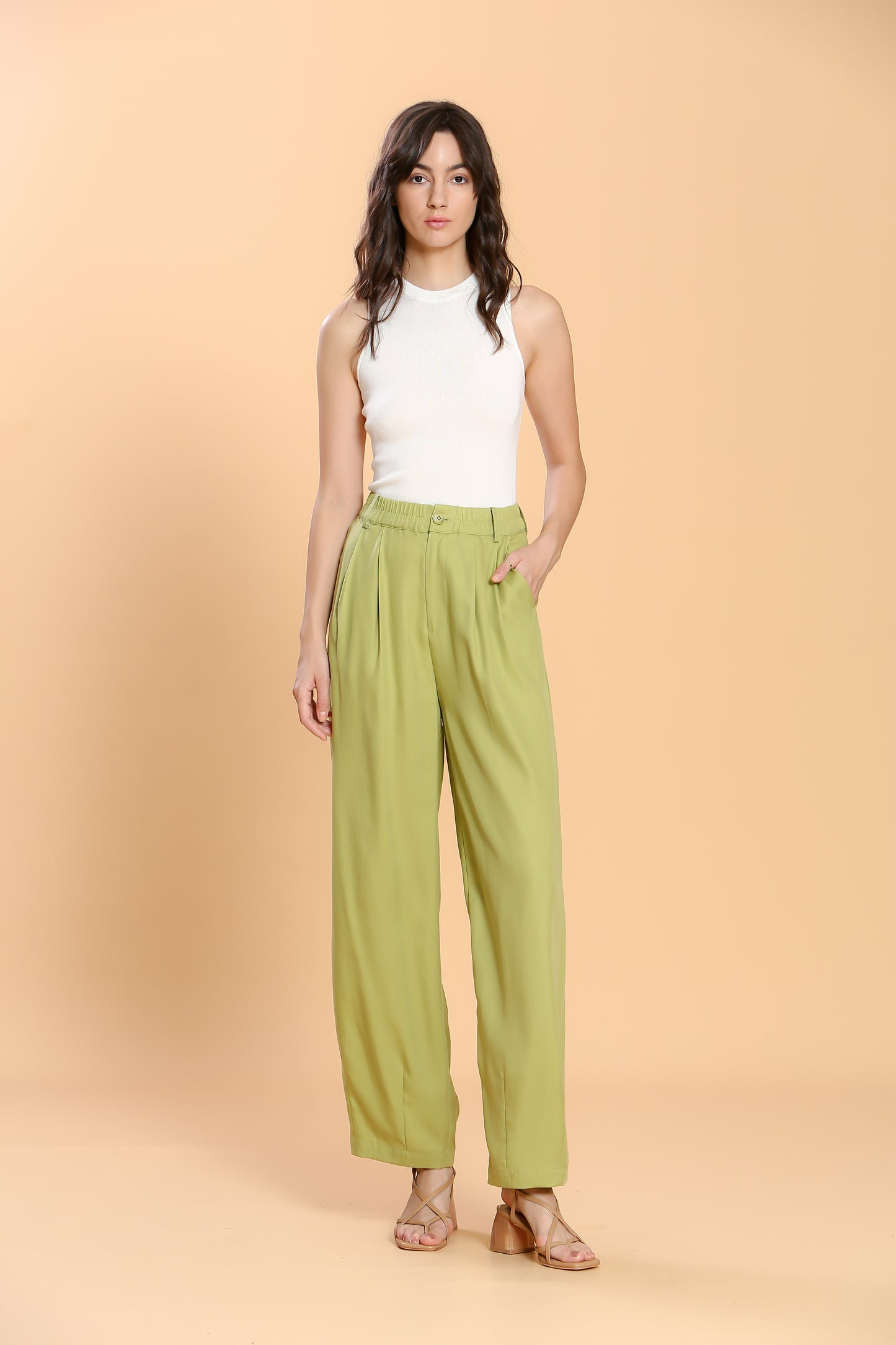 Irma Vert - Pantalon fluide