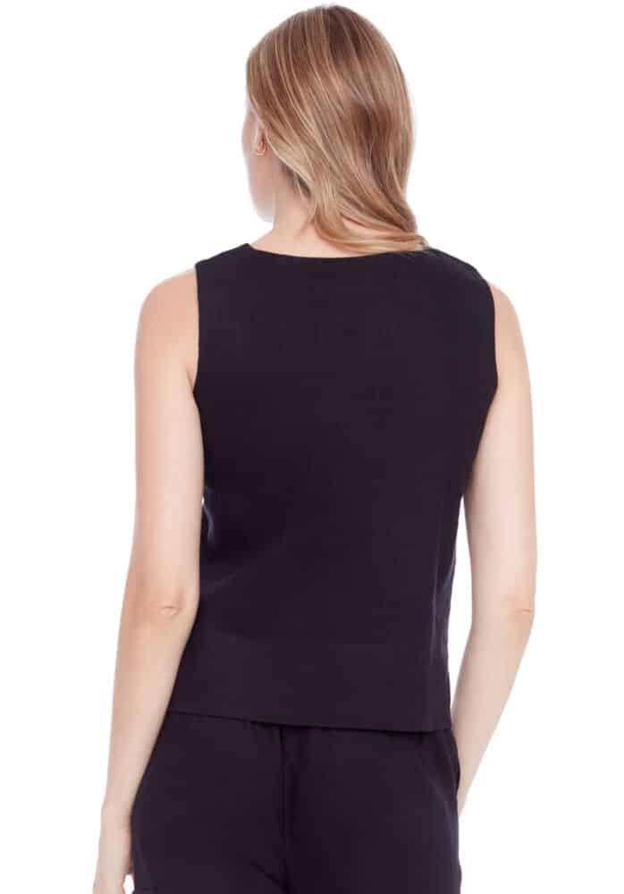 Mila Noir - Débardeur en lin extensible