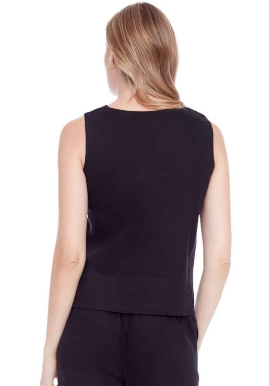 Mila Noir - Débardeur en lin extensible