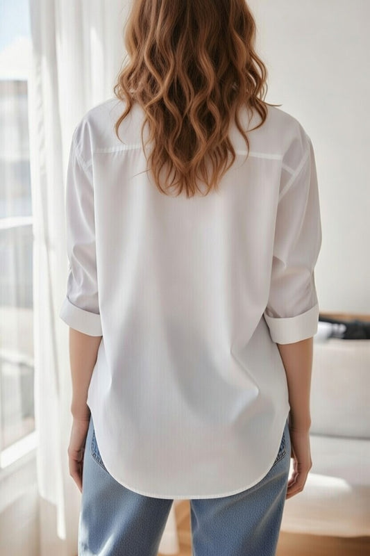 Britany Blanc - Chemise oversize en coton