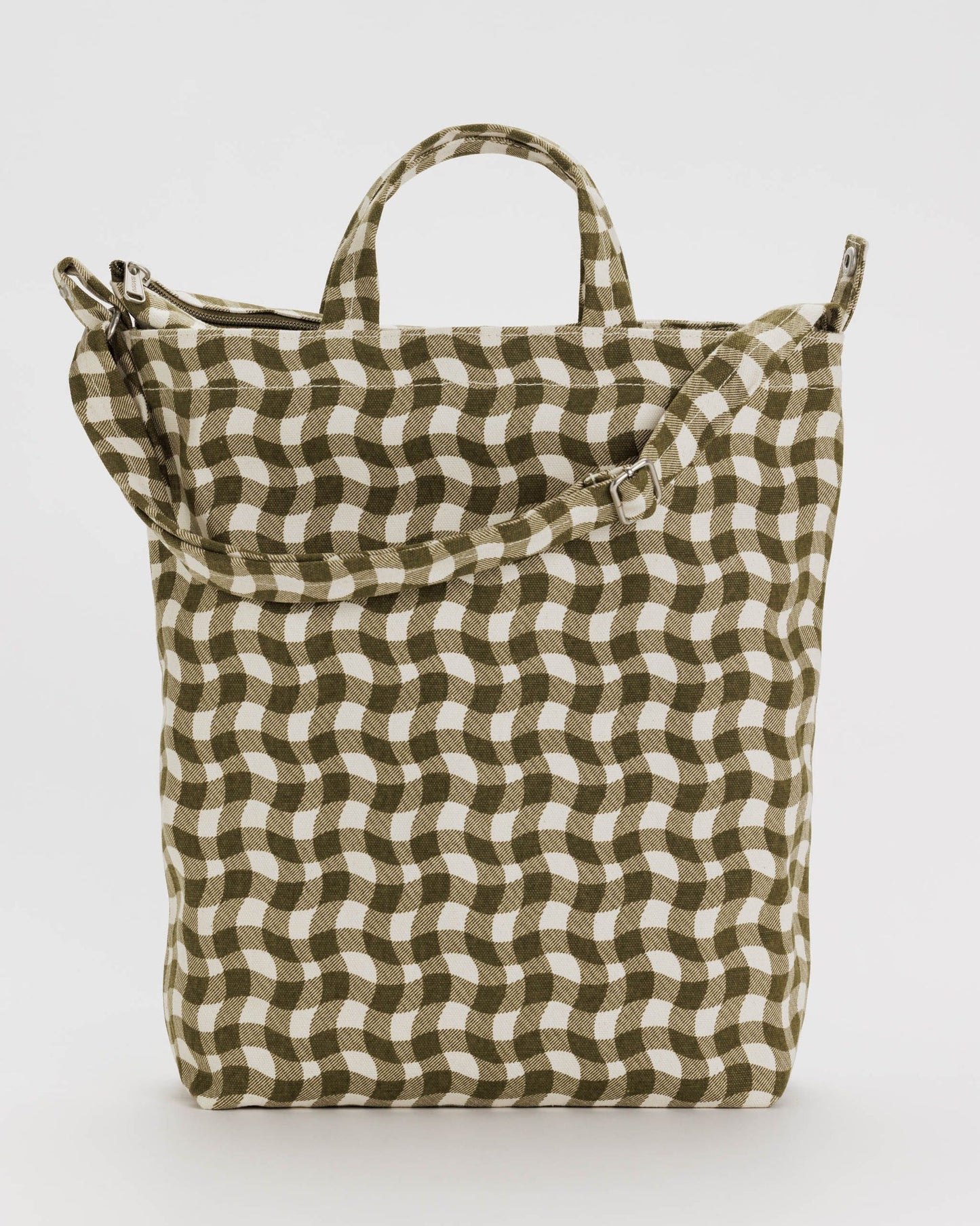 Duck ZIP Wavy Gingham Brown Cabas