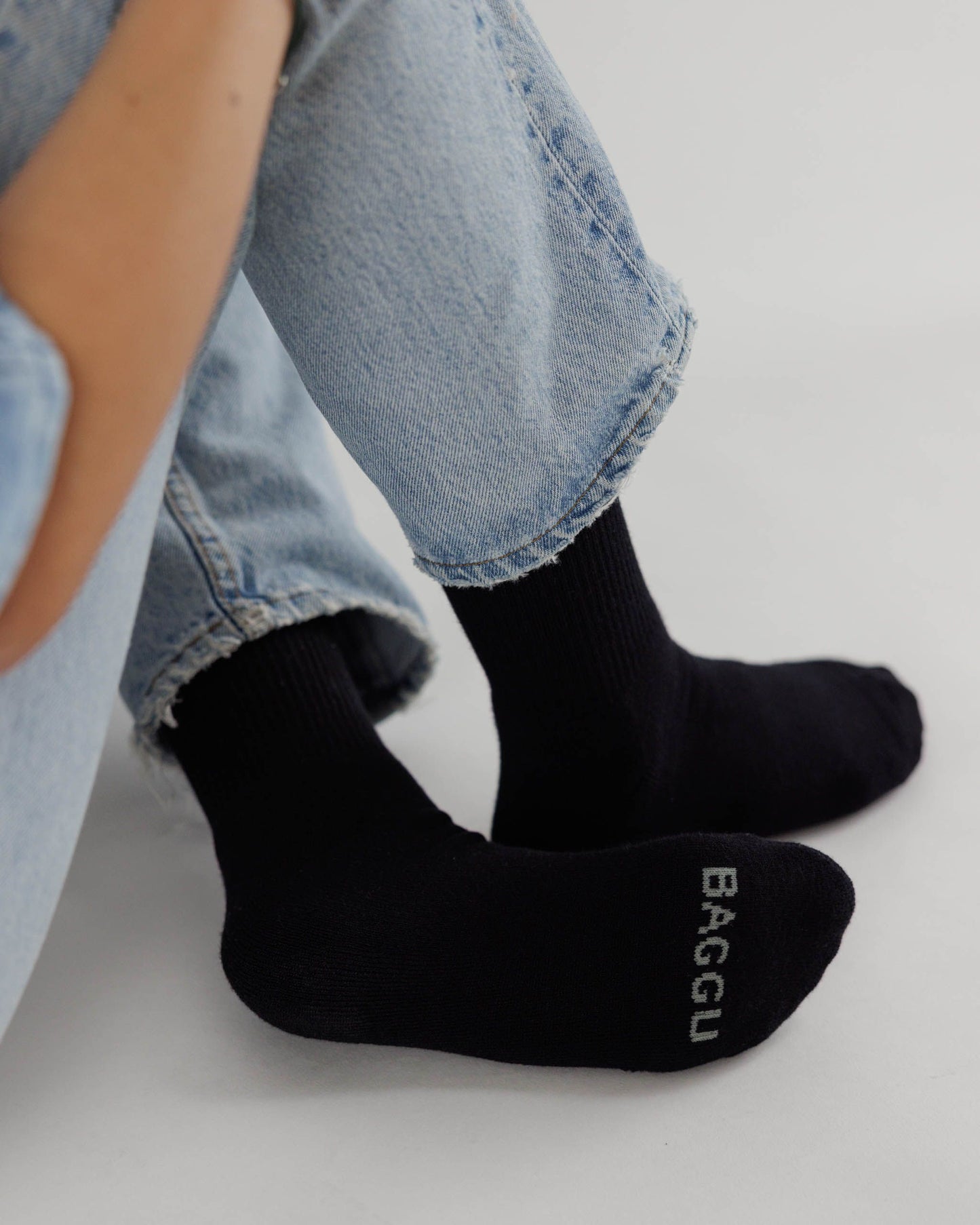 Ribbed Black Chaussette