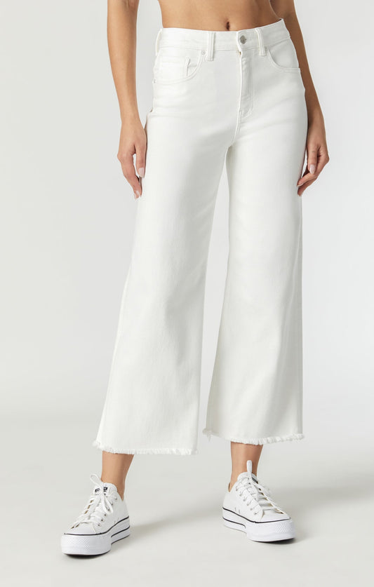 Karly Blanc - Jeans blanc 7/8 évasé