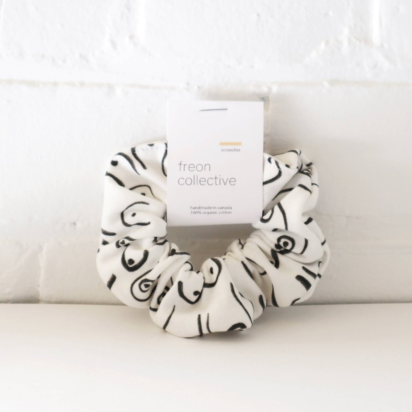 Chouchou pour cheveux en coton biologique - Série Femme (Blanc)