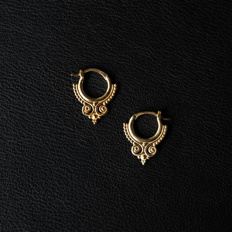 Beaded Crown Or Boucles d'oreilles