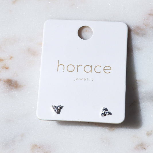 Infa Mini puces en argent 925 – Triangle serti de zircons