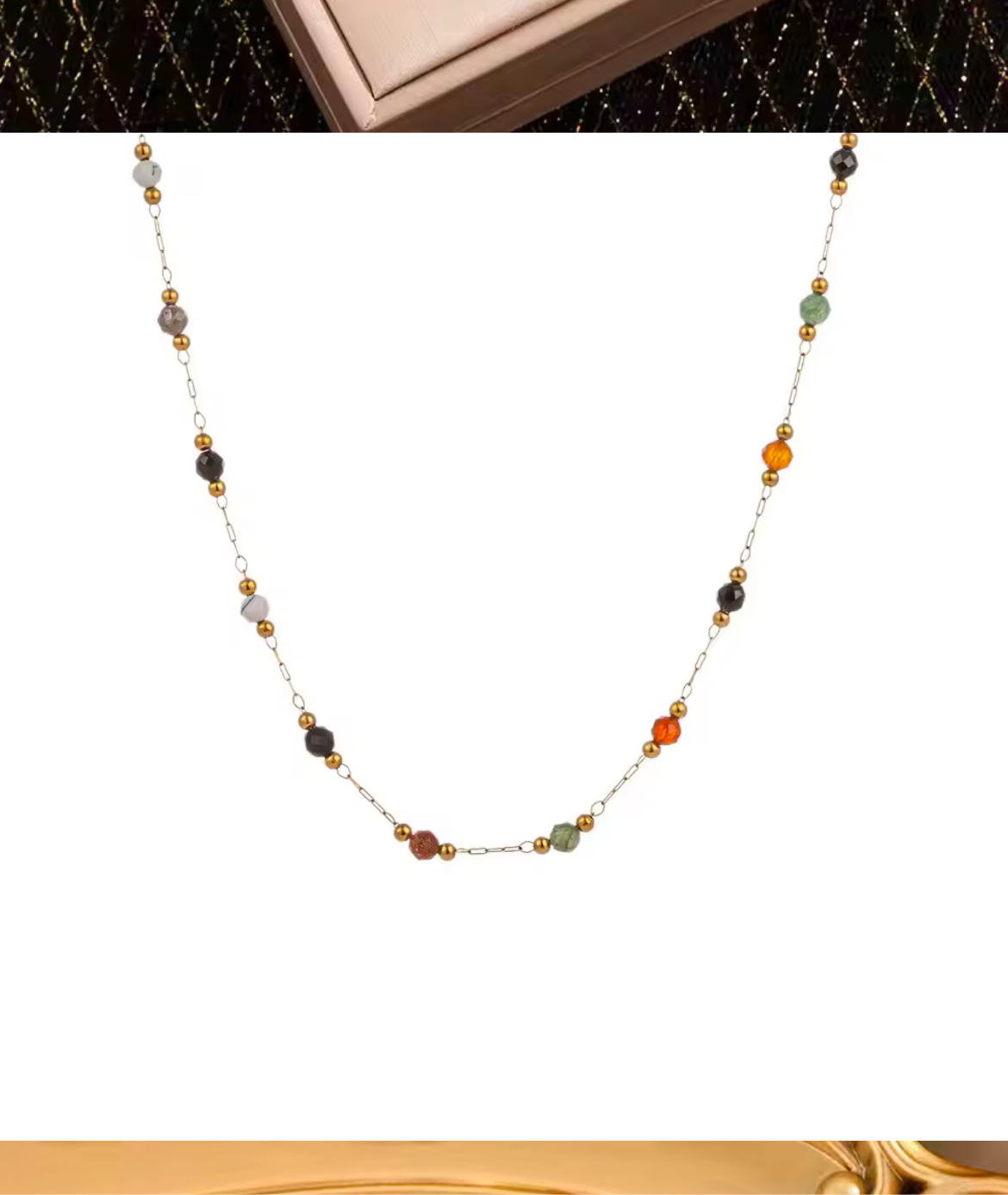Solonyx Collier fin or et perles naturelles