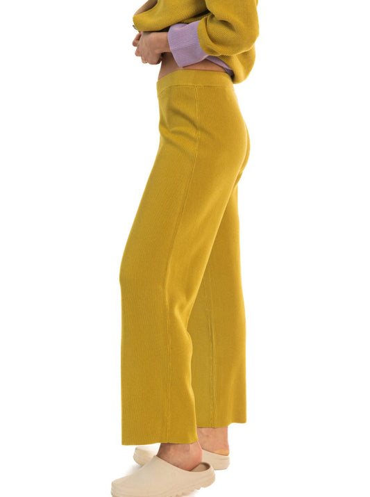 Pantalon jaune en tricot écoresponsable