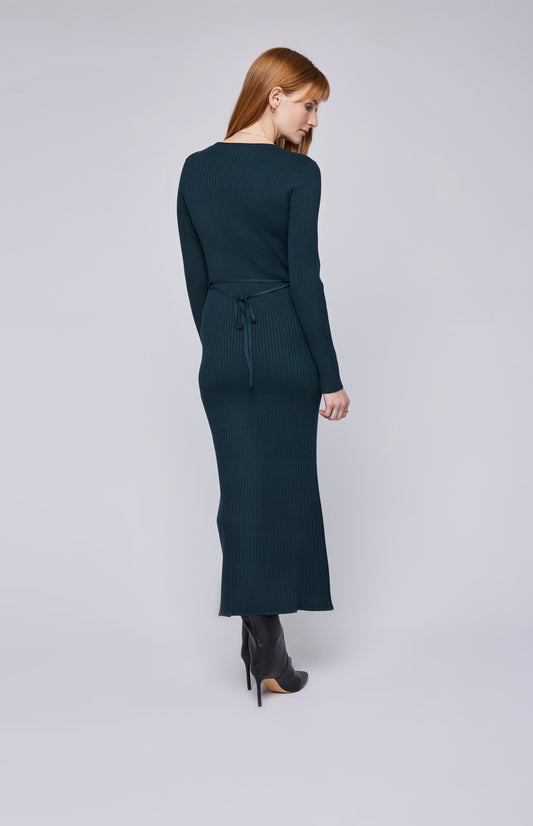 Blakely Emeraude - Robe longue tricotée élégante