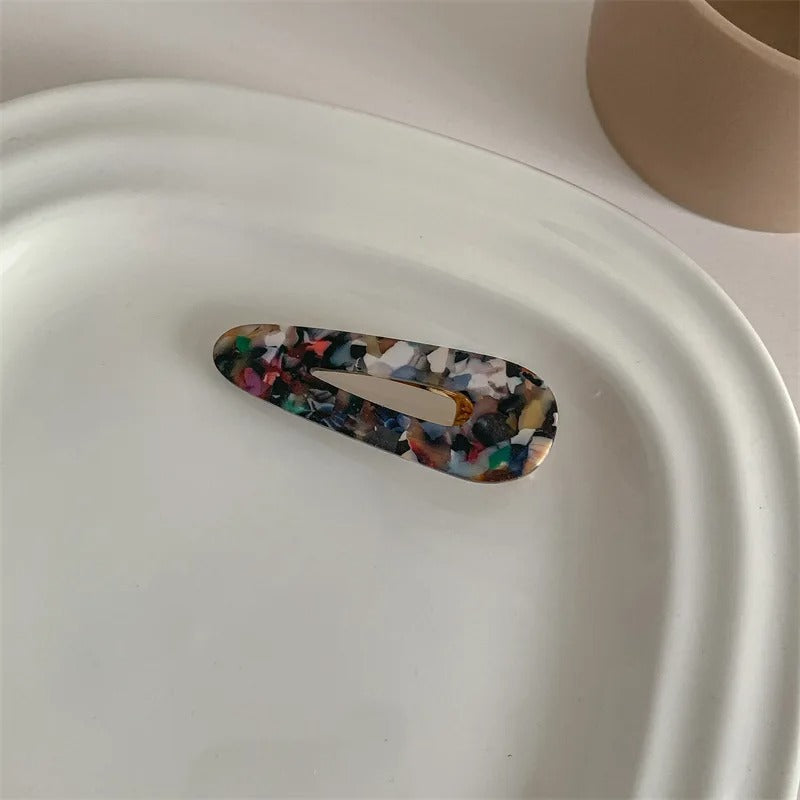 Triangle Barrette à cheveux en acétate colorée