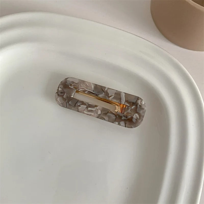 Rectangle Barrette à cheveux en acétate colorée
