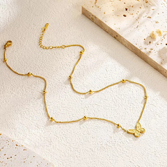 Papillon Or - Collier pendant délicat