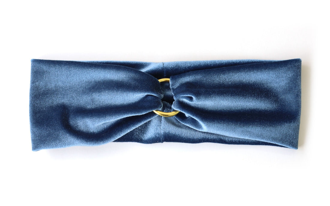 Lara Velours Bleu Bandeau