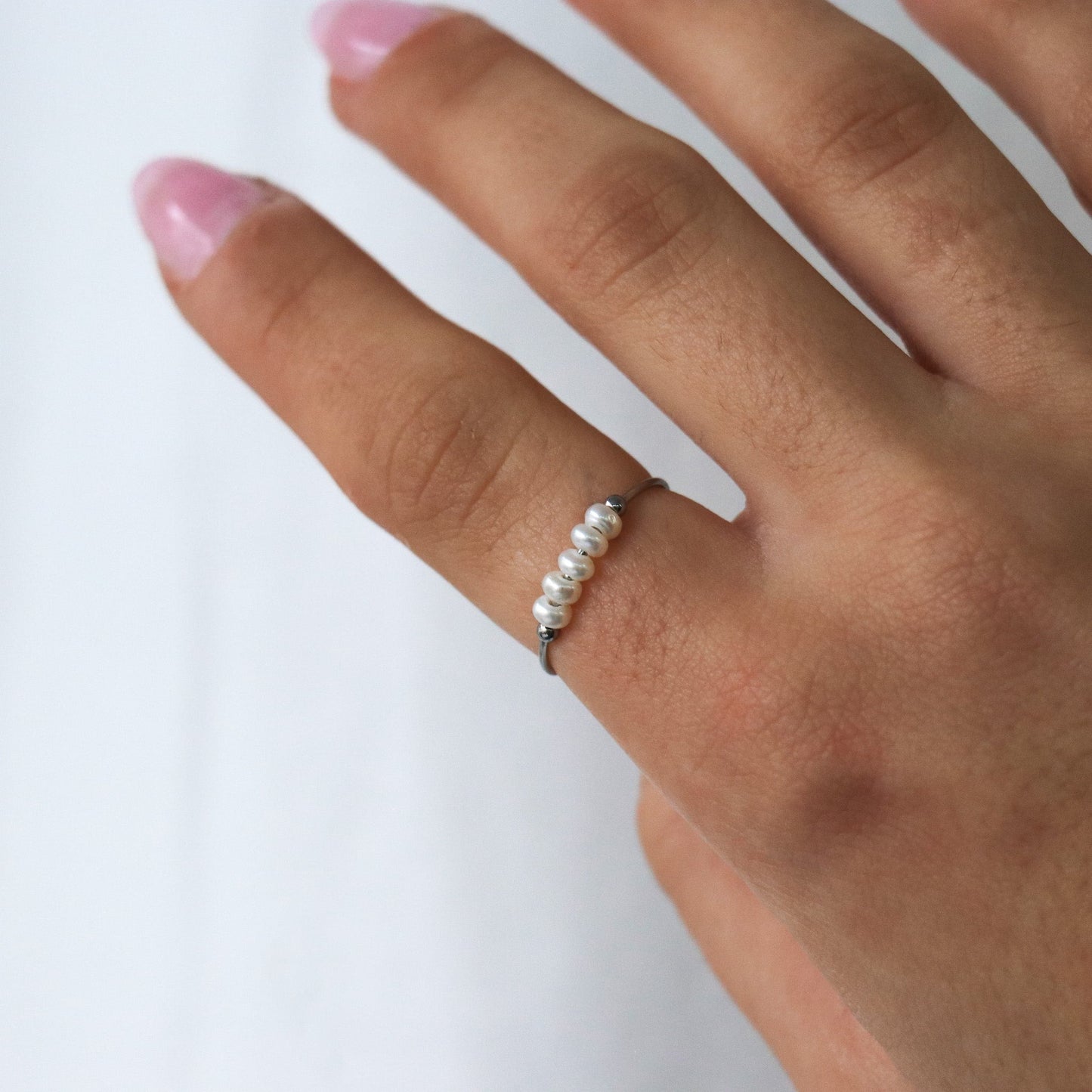 La perola Argent Bague