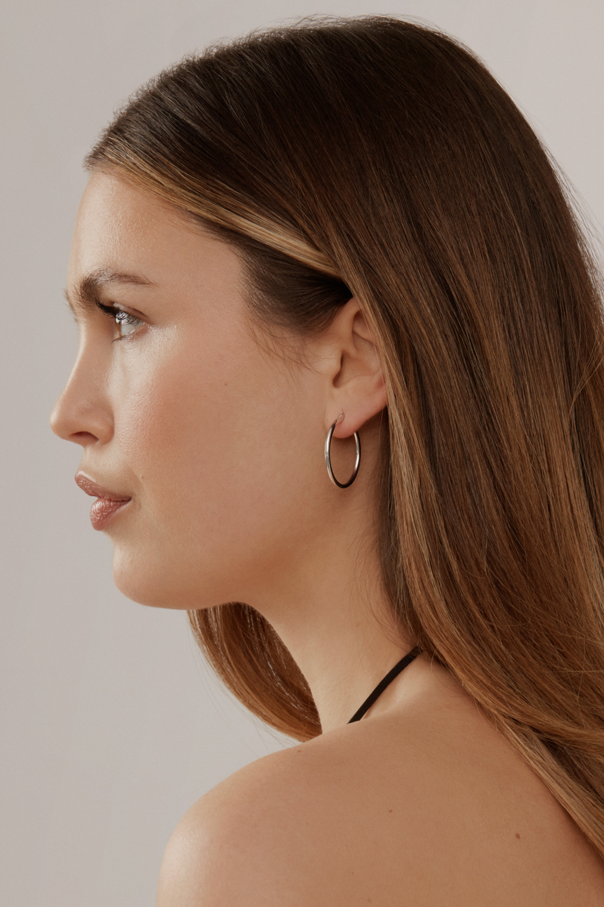 Anneaux 25mm Argent Boucles d'oreilles