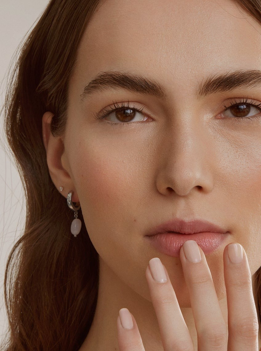 Rosé Argent Boucles d'oreilles