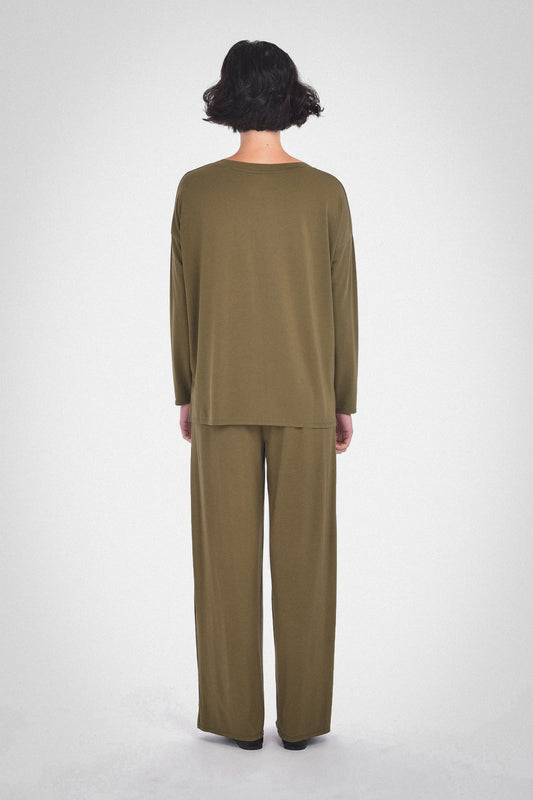 Eloise Vert - T-shirt manches longues tencel
