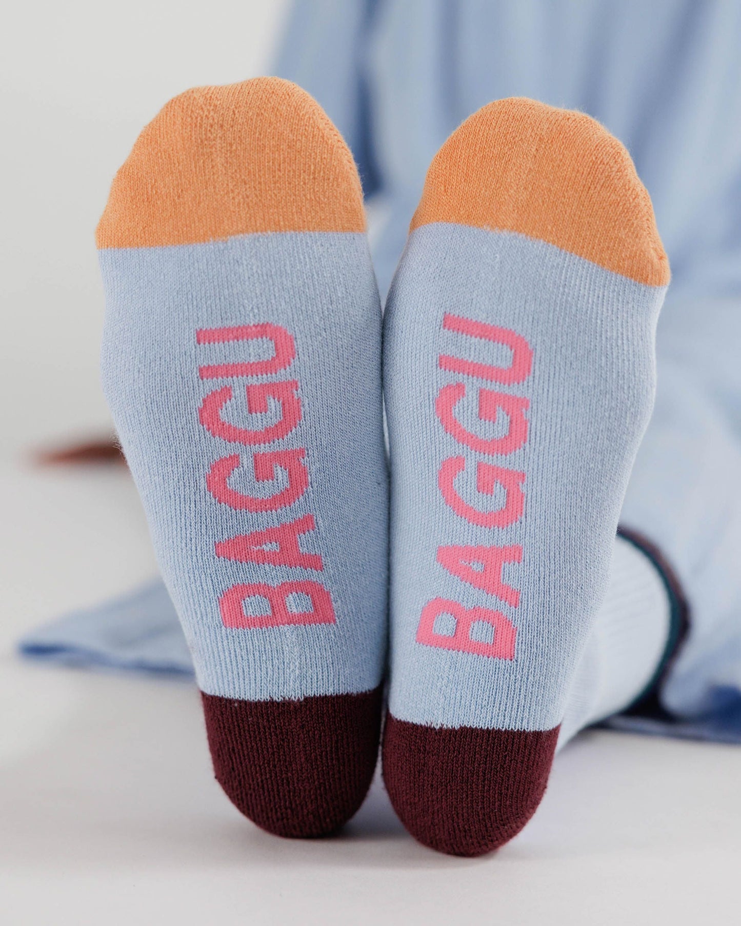 Ribbed Light Blue Mix Chaussette
