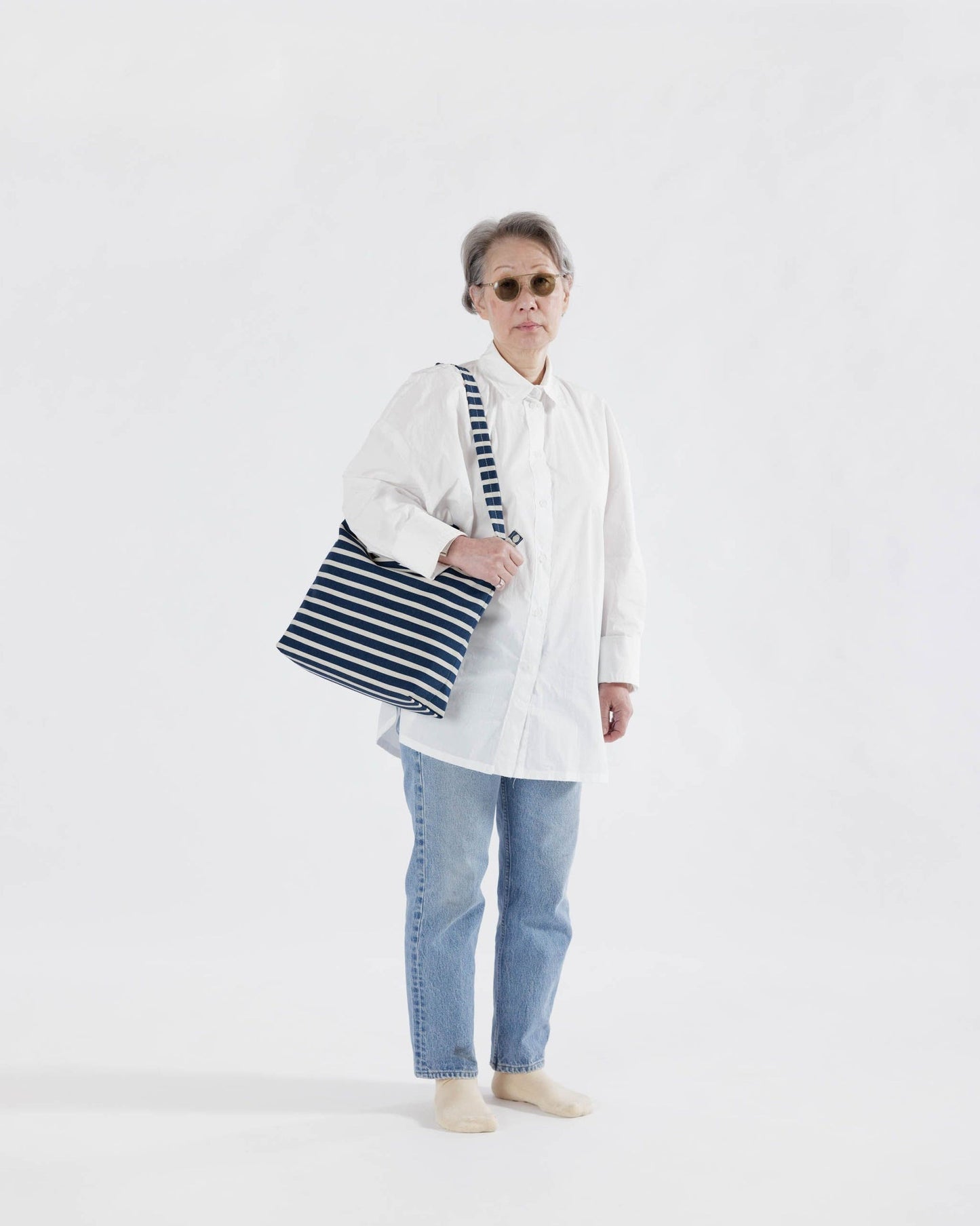 Duck ZIP horizontal Navy Stripe Sac