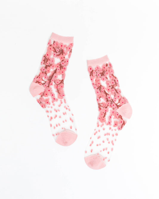 Chaussettes transparentes Cherry Blossom Qualité Supérieure