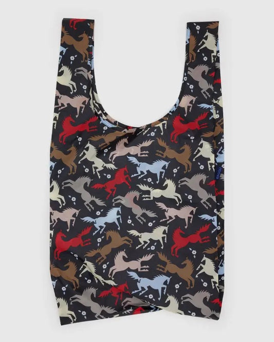 Grand sac Baggu motif chevaux western vu à plat – design coloré et original