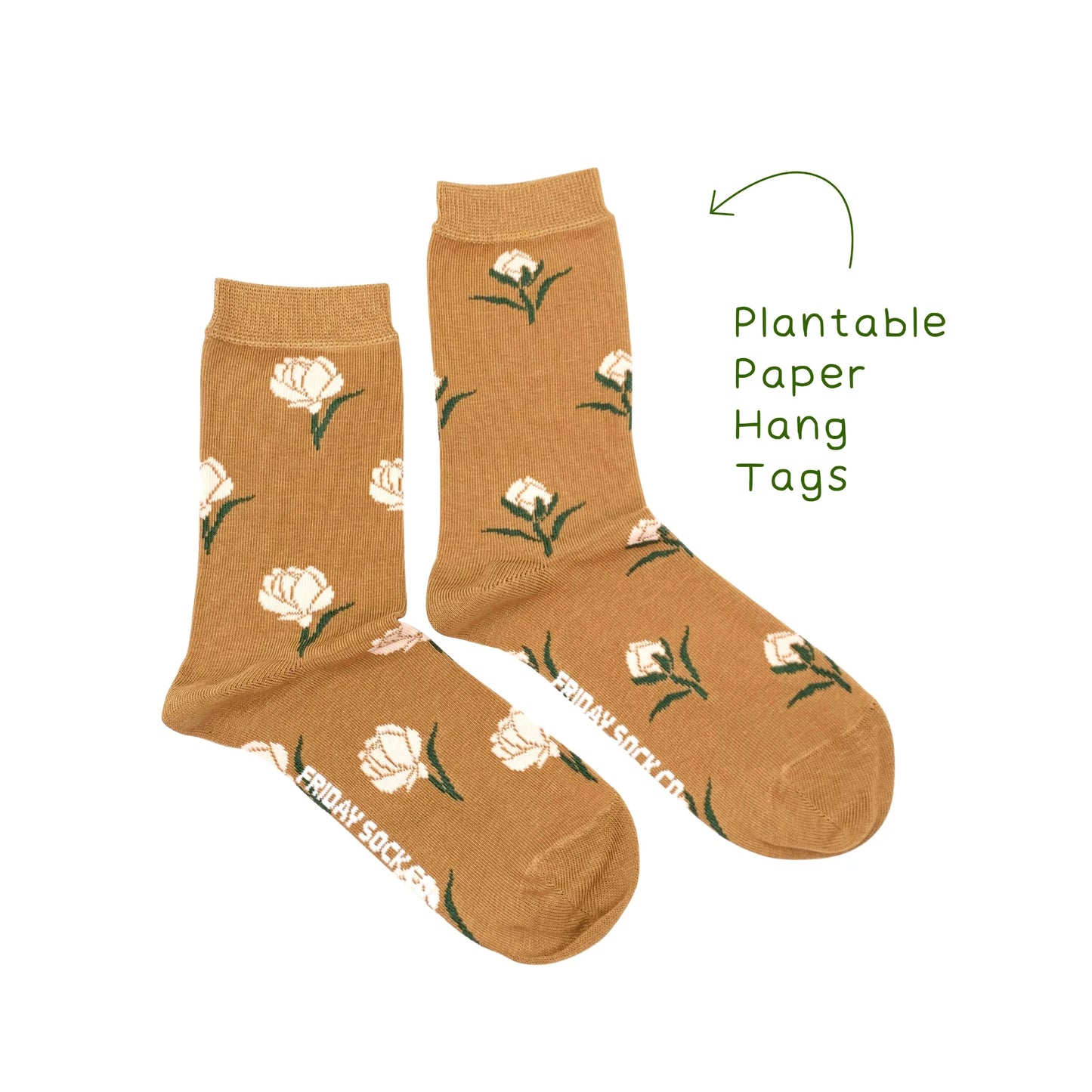 Bourgeons en fleurs chaussettes marron en coton égyptien