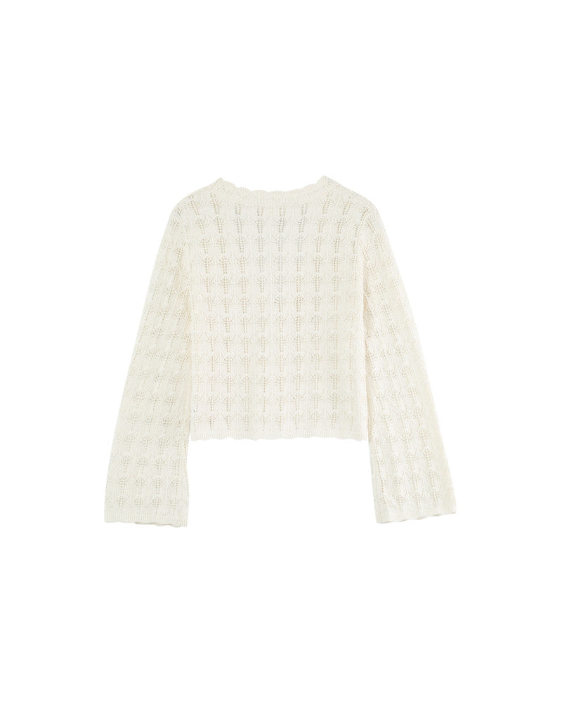 Maeva Ecru - Cardigan en crochet