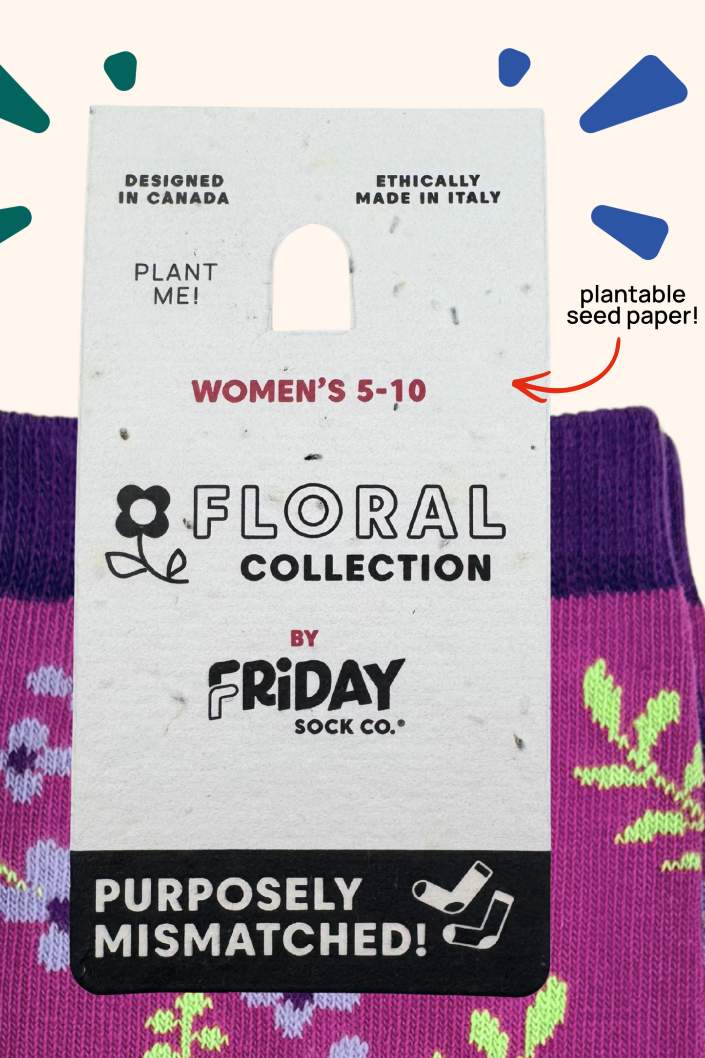 Étiquette en carton compostable avec graines de fleurs sauvages