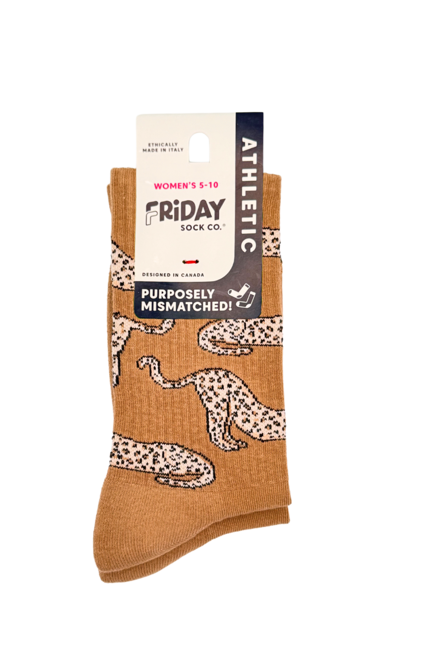 Chaussettes léopard dépareillées en coton doux avec motifs félins