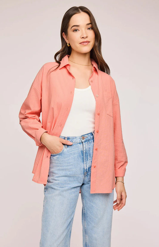 Enola Corail - Chemise ample en coton