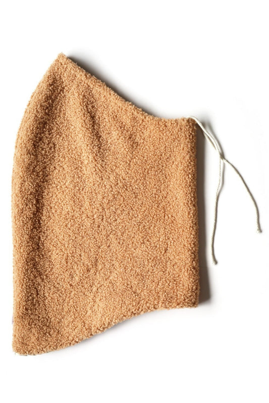 col capuche molletonné beige à plat – tissu texturé