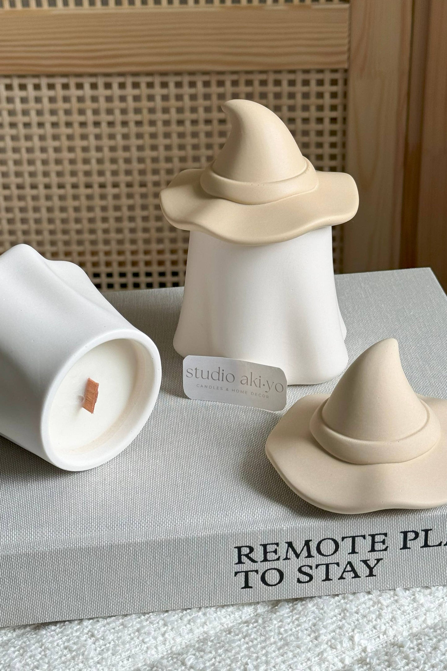 Fantôme Bougie de soja parfumée artisanale avec mèche en bois