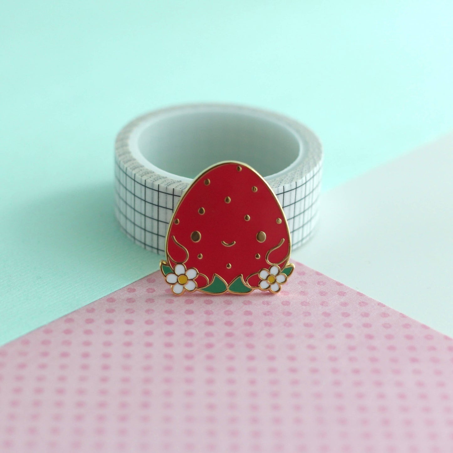 Fraise - Épinglette fruit mignon