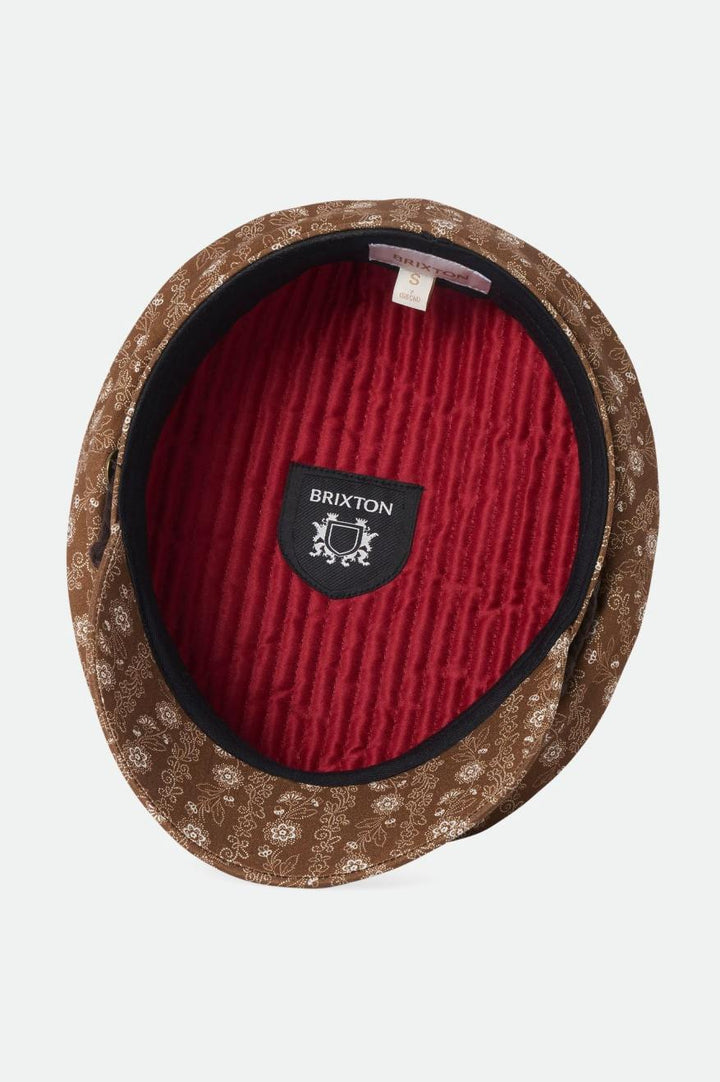 Casquette florale brun