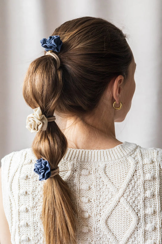 Fleur en lin sur crochet accessoire de coiffure