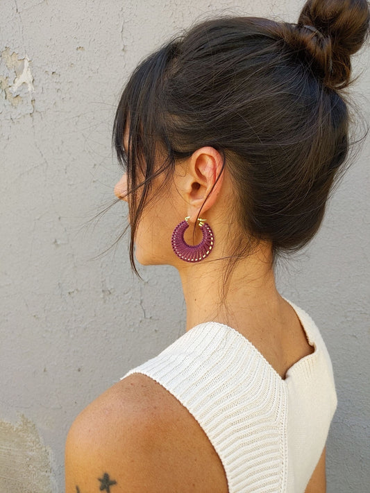 Zinnia Bourgogne Boucles d’oreilles