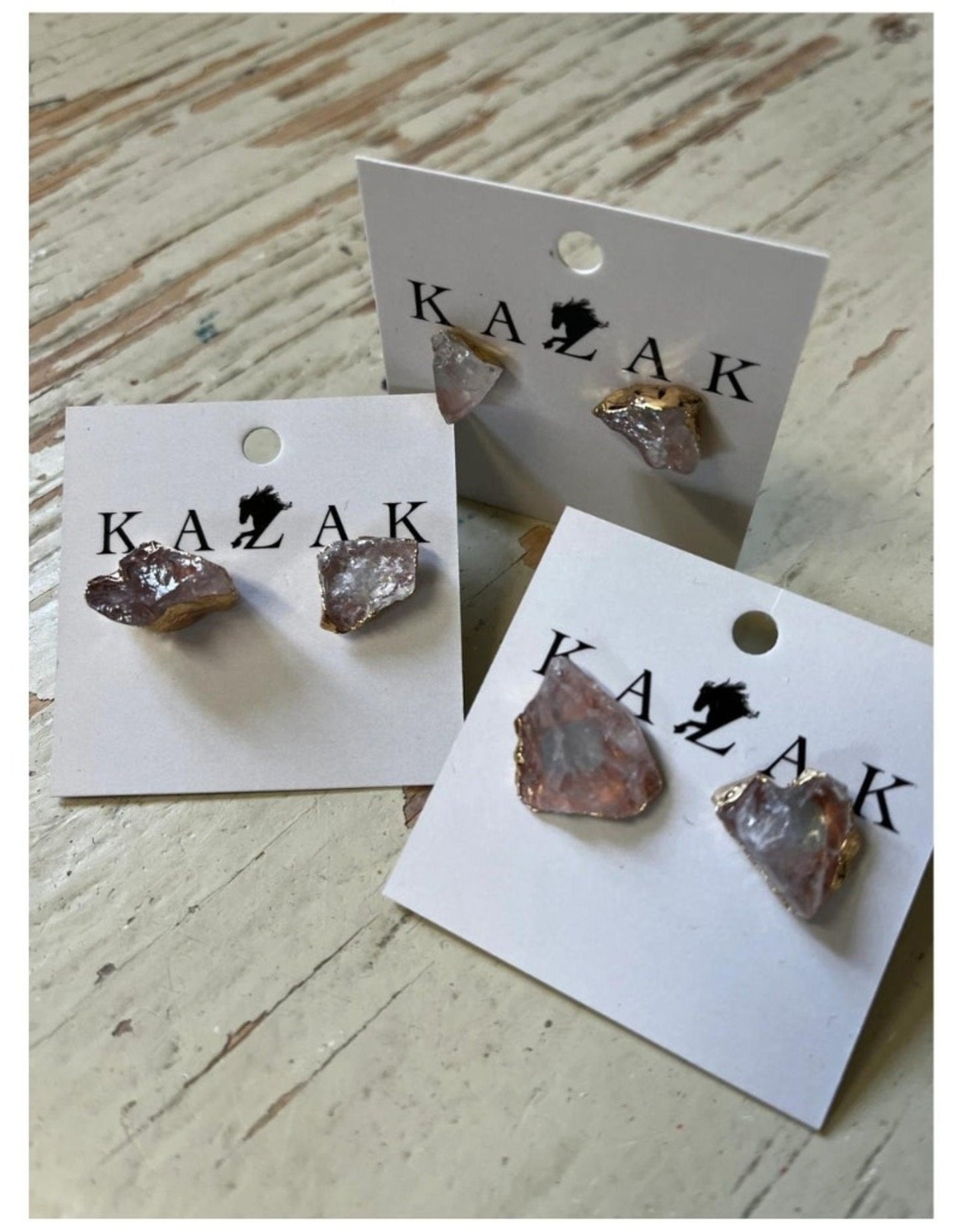 Quartz Rose Boucles d'oreilles