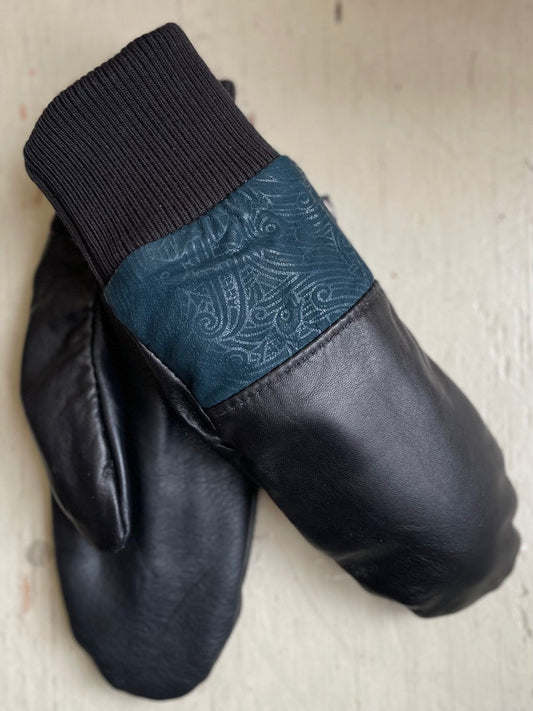Mitaines en cuir recyclé