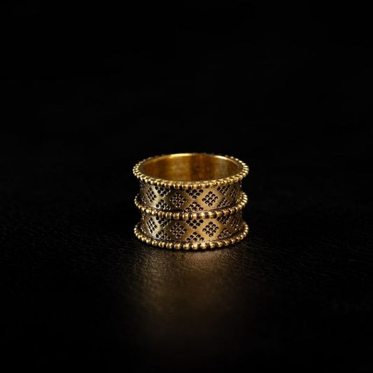 Ornementale Laiton Bague Motifs Géométriques