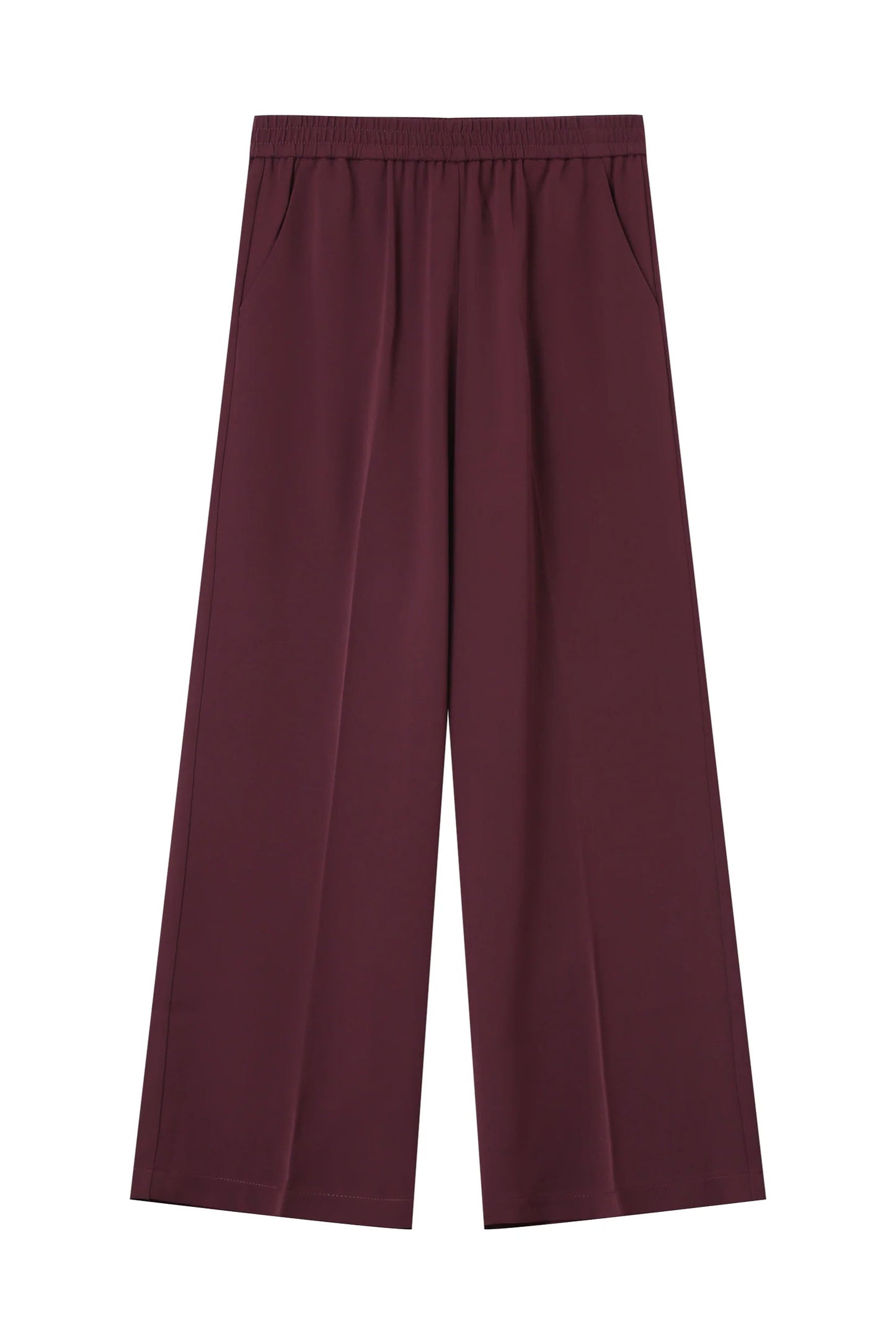 Vue avant du pantalon Noblesse bordeaux coupe droite et taille élastique