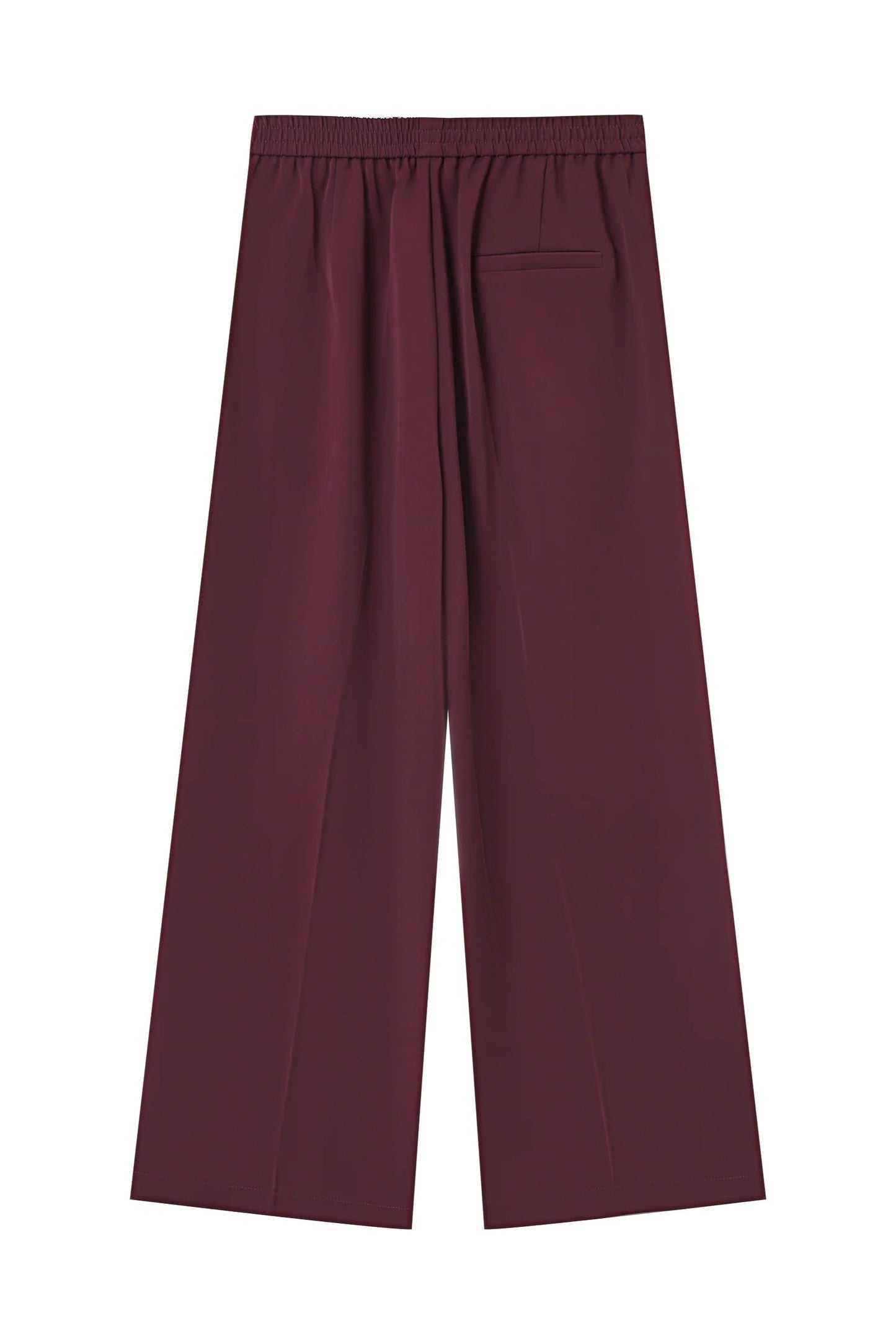 Vue arrière du pantalon Noblesse bordeaux avec fausse poche passepoilée