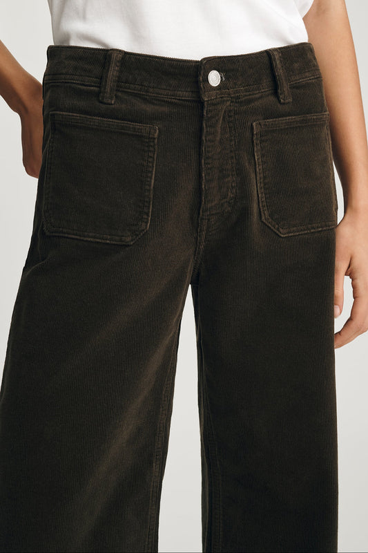 Poches plaquées et bouton argenté