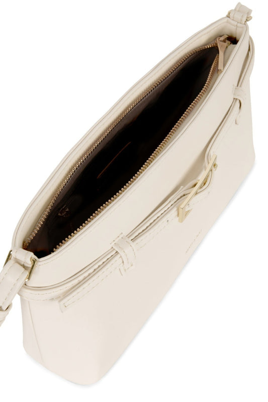 Vue intérieure de la pochette Mireille crème avec poche zippée