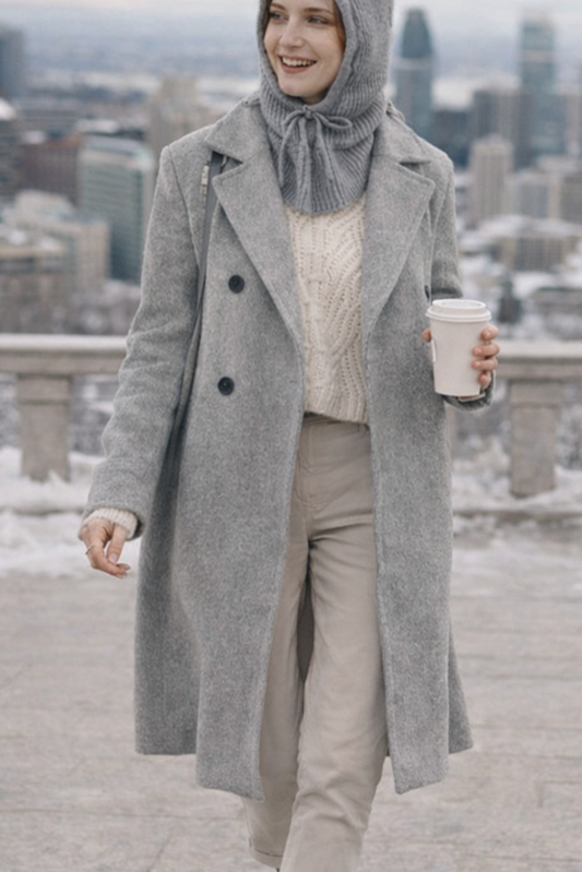 Détail du lien à nouer de la capuche – finition cachemire