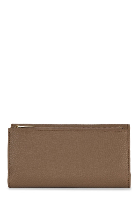 Vue arrière du portefeuille Raye caramel avec poche zippée