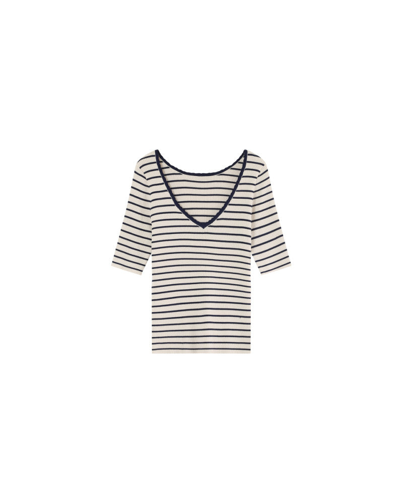 Madame Bleu - T-Shirt rayé reversible