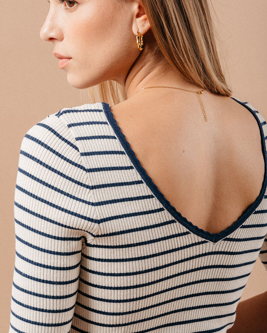 Madame Bleu - T-Shirt rayé reversible