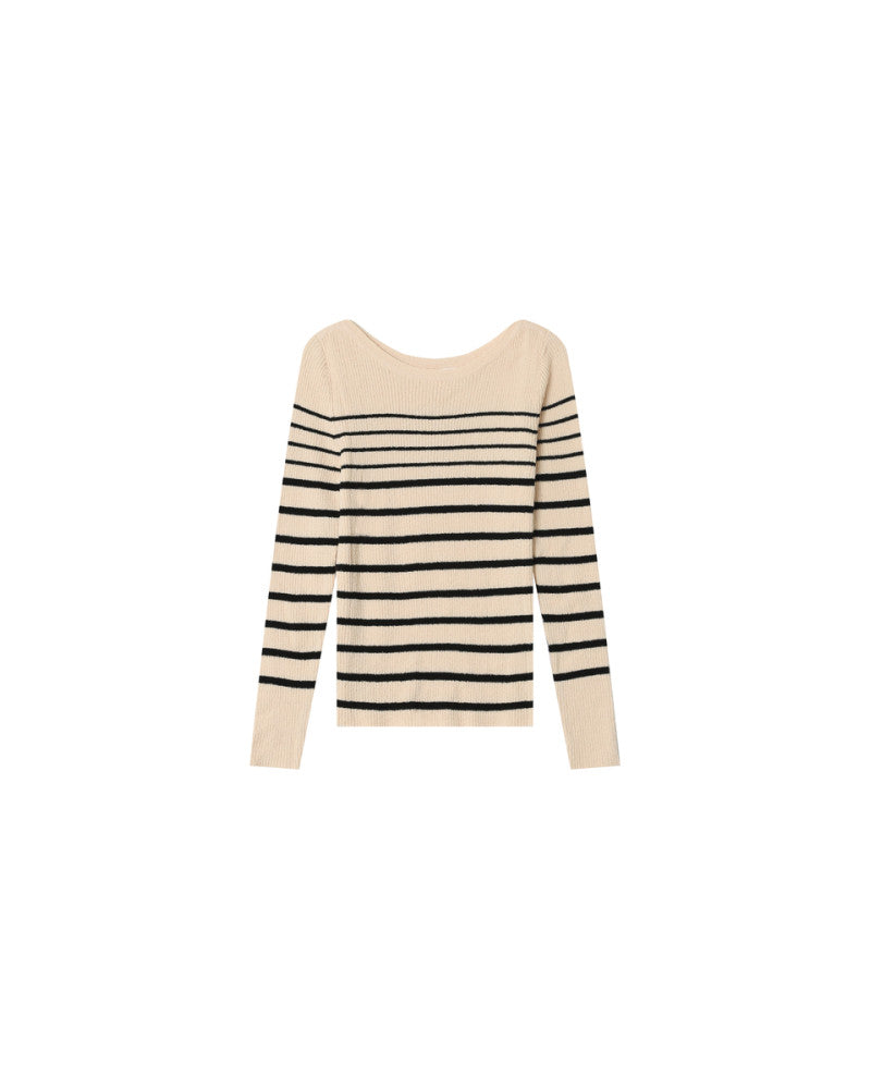 Malou Rayé - Pull en tricot mariniére