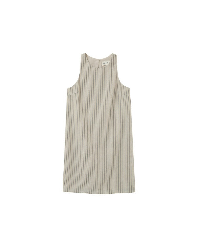 Petz Beige - Robe courte rayée en lin mélangé