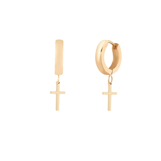 Holy Or - Boucles d'oreilles croix